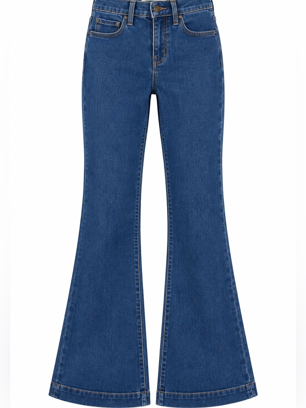 Free People Dark Blue Flare Jeans 27 High Rise Boho Y2K Soft Denim Western Chic
